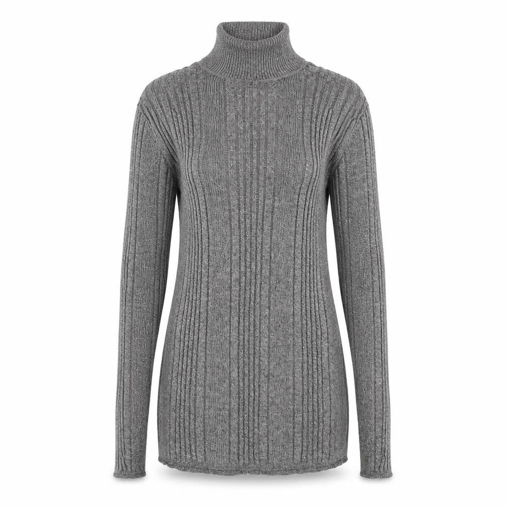 Marks & Spencer Womens Grey High Neck Viscose Pullover Jumper Size 12