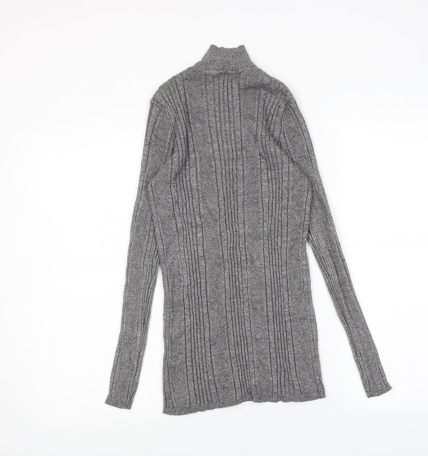 Marks and Spencer Womens Grey High Neck Viscose Pullover Jumper Size 12