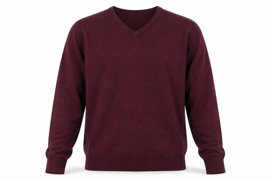 Bosideng Mens Purple V-Neck Cotton Pullover Jumper Size M Long Sleeve