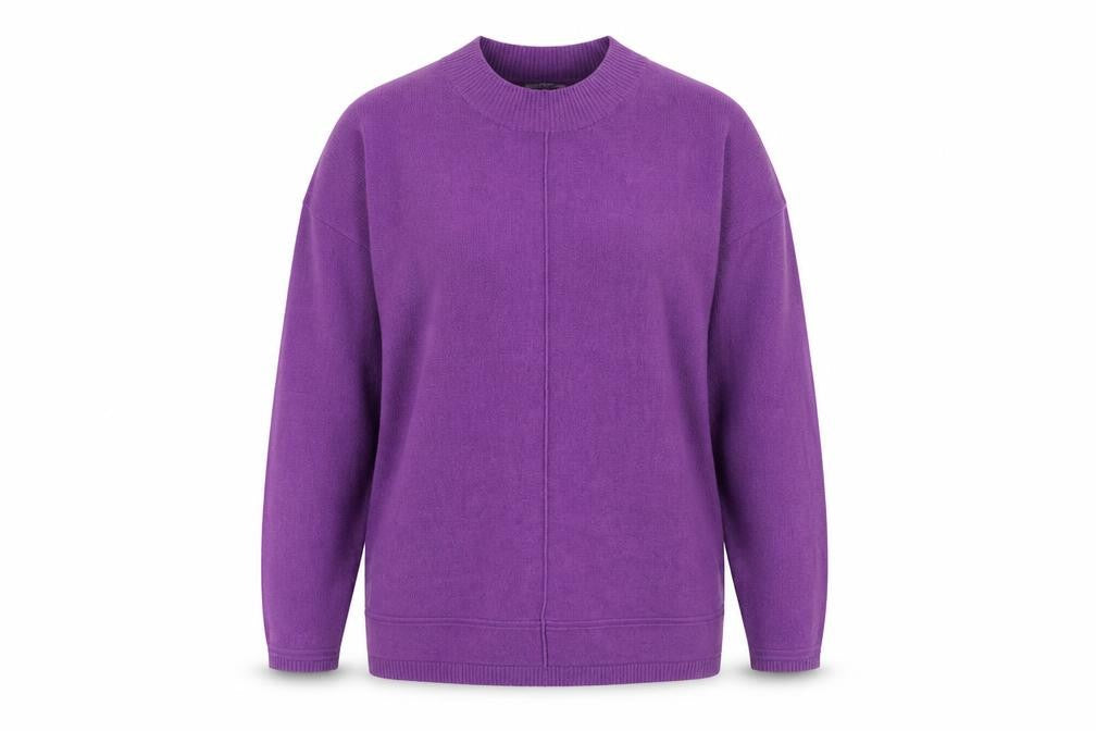 Vida Vi Womens Purple Round Neck Acrylic Pullover Jumper Size XL
