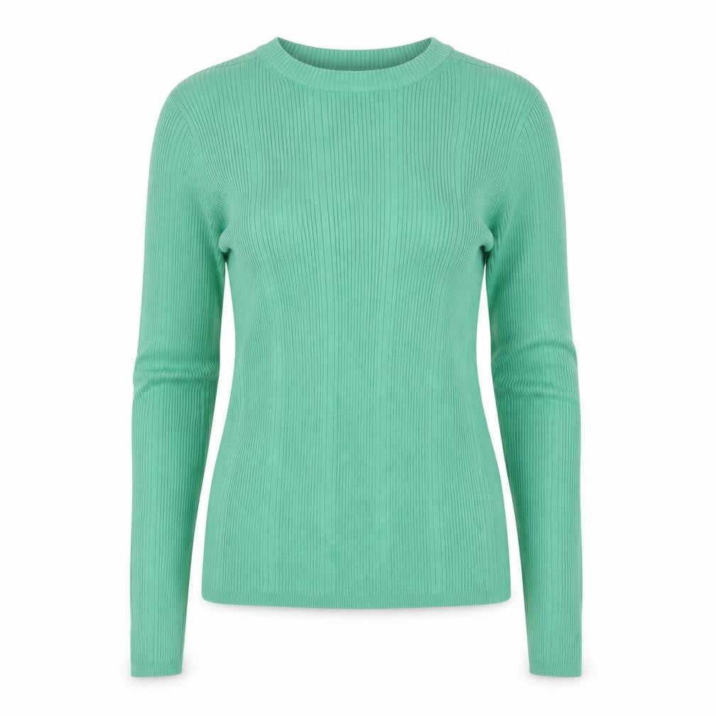 Marks & Spencer Womens Green Round Neck Viscose Pullover Jumper Size 8
