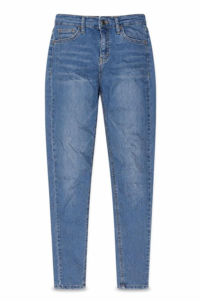 Topshop Womens Blue Cotton Skinny Jeans Size 26 in L29 in Regular Button