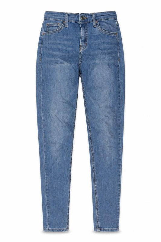 Topshop Womens Blue Cotton Skinny Jeans Size 26 in L29 in Regular Button