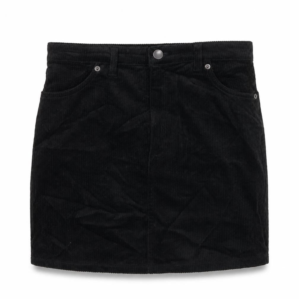 Monki Womens Black Cotton Mini Skirt Size 28 in Button