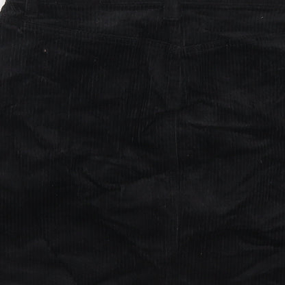 Monki Womens Black Cotton Mini Skirt Size 28 in Button