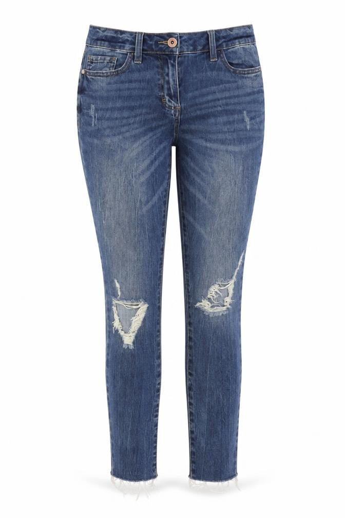 Next Womens Blue Cotton Skinny Jeans Size 10 L29 in Regular Button