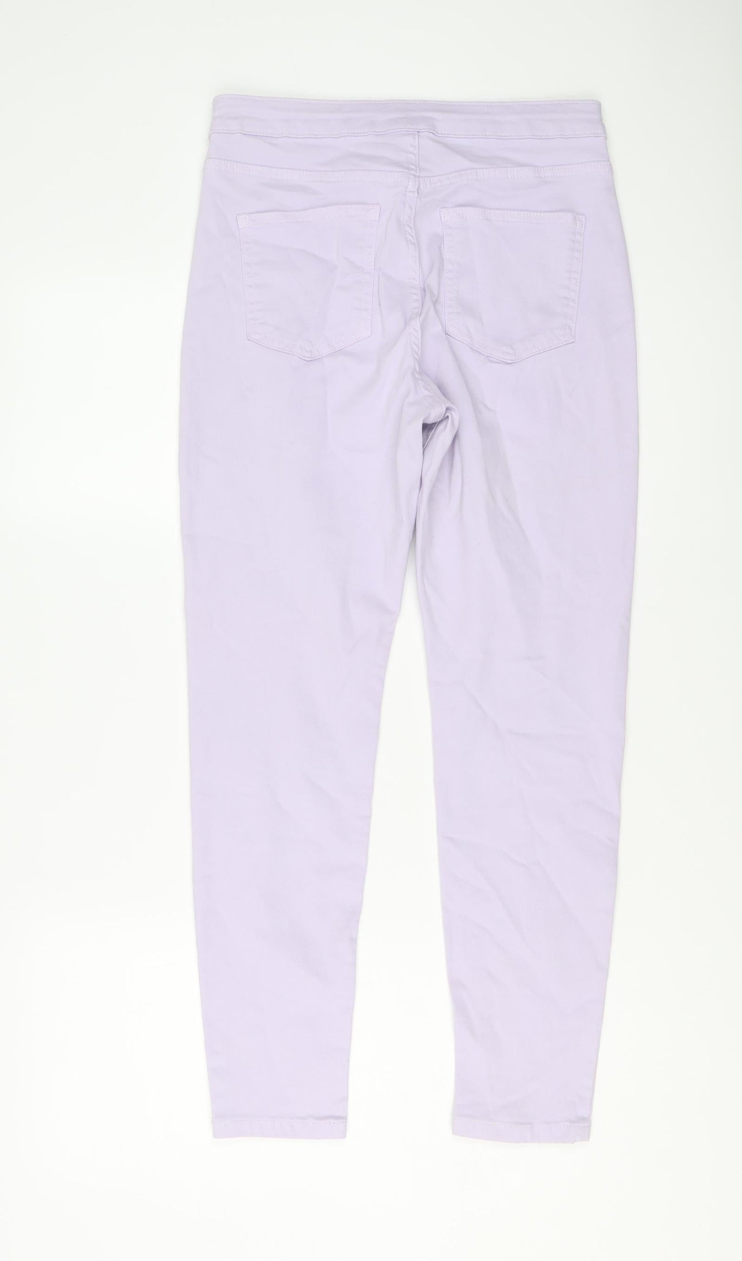 Marks and Spencer Womens Purple Cotton Skinny Jeans Size 12 L26 in Regular Button