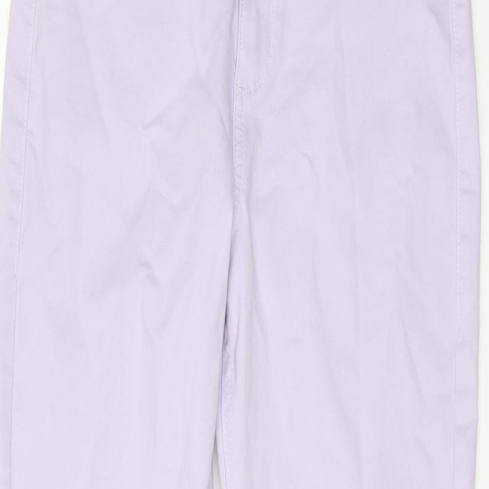 Marks and Spencer Womens Purple Cotton Skinny Jeans Size 12 L26 in Regular Button