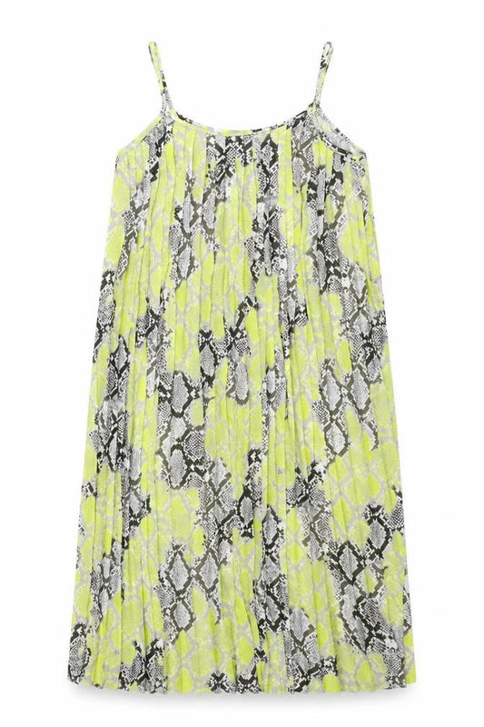 New Look Womens Multicoloured Geometric Polyester Tank Dress Size 8 Round Neck Pullover