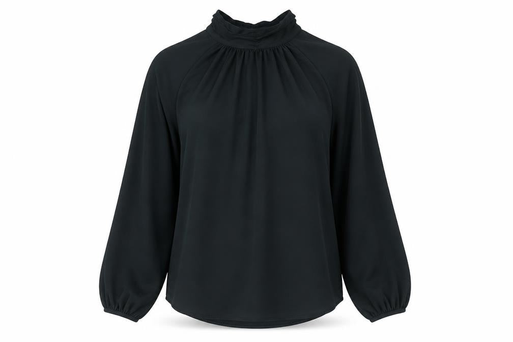 Mint Velvet Womens Black Polyester Basic Blouse Size 12 Round Neck