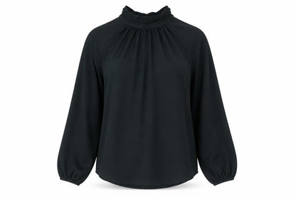 Mint Velvet Womens Black Polyester Basic Blouse Size 12 Round Neck