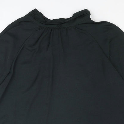 Mint Velvet Womens Black Polyester Basic Blouse Size 12 Round Neck