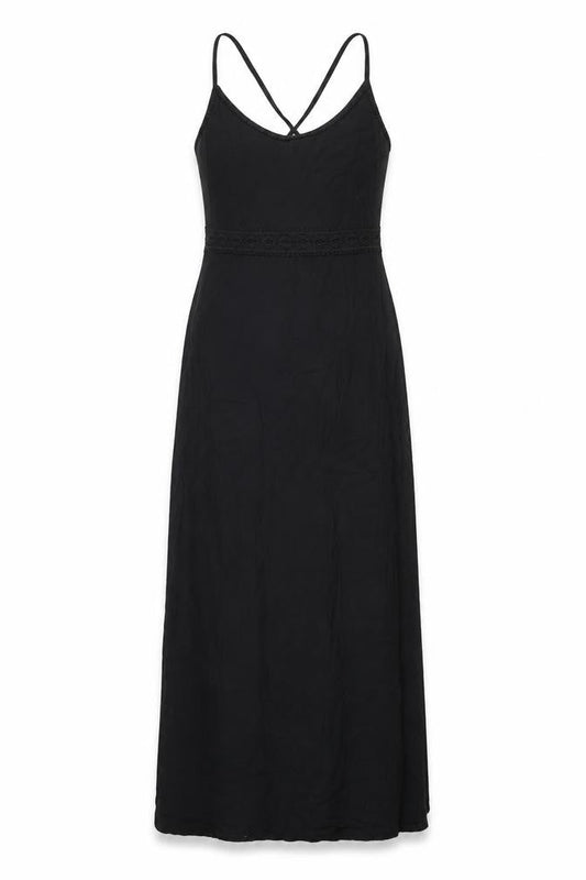Miss Selfridge Womens Black Cotton Tank Dress Size 4 Round Neck Zip - Open Back