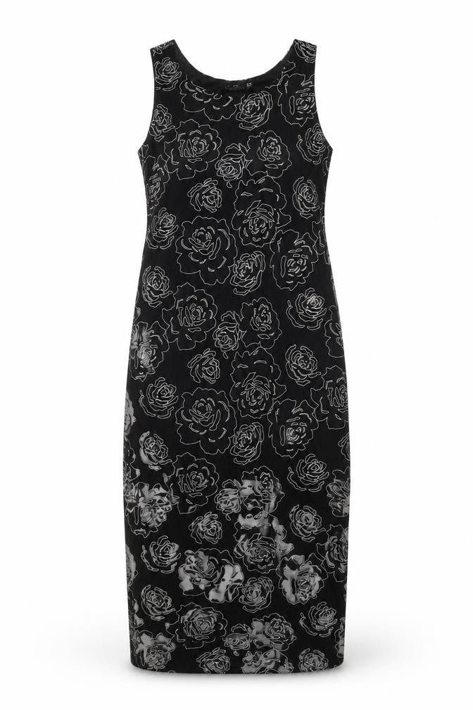 Sweet Poison Womens Black Floral Polyester A-Line Size 10 Round Neck Pullover