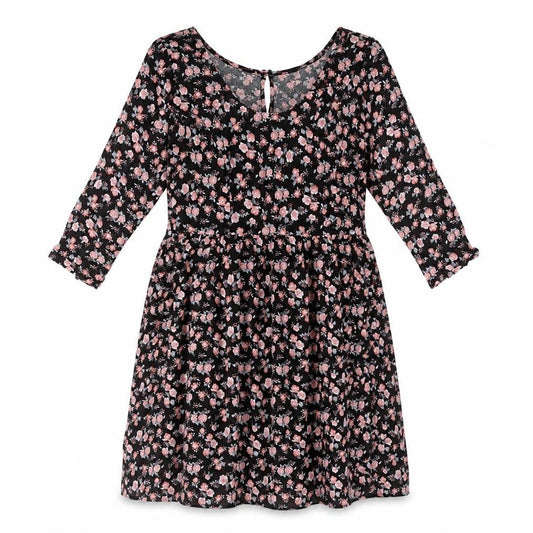 Divided by H&M Womens Multicoloured Floral Viscose A-Line Size 6 Scoop Neck Buckle