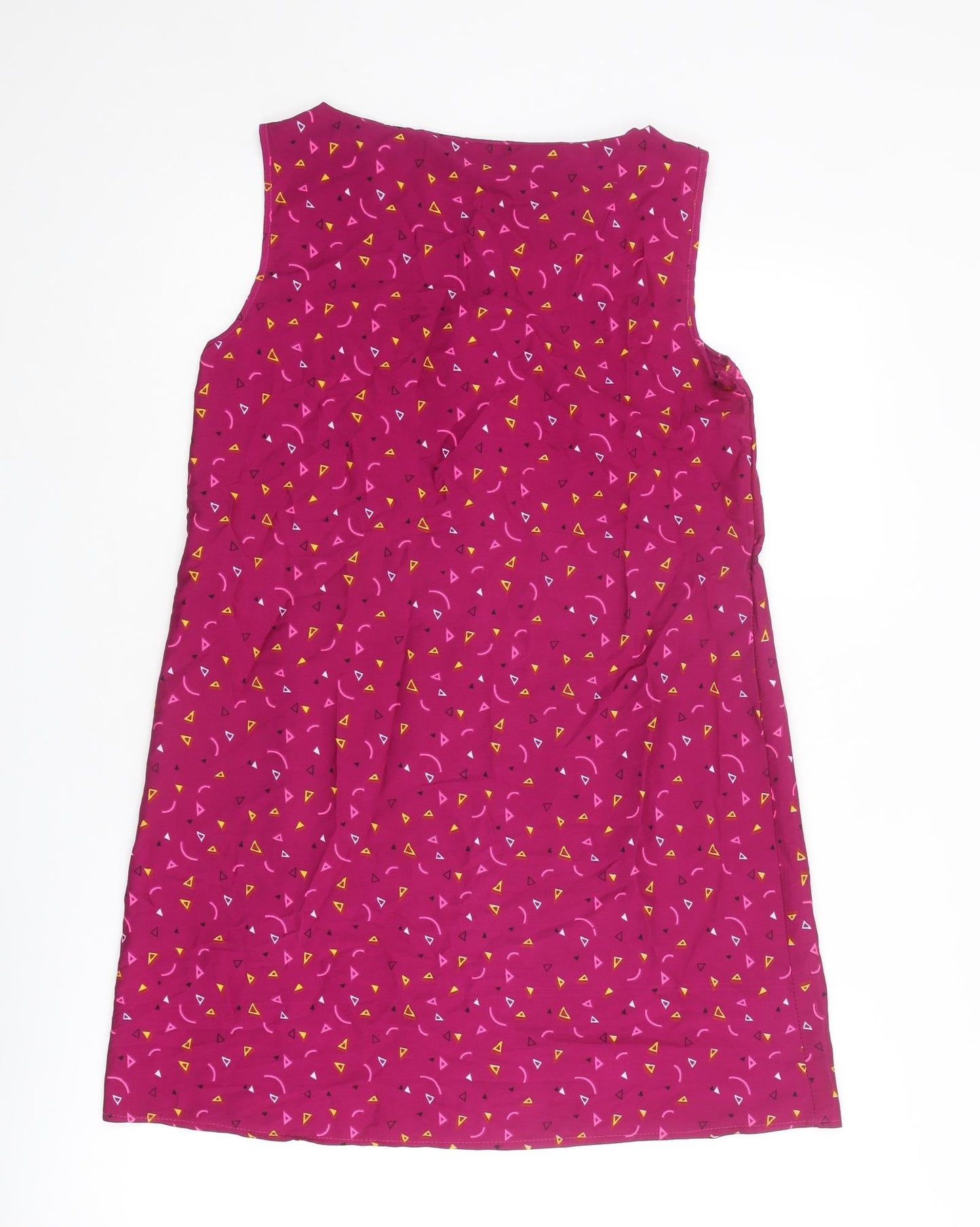 Mela Loves London Womens Purple Geometric Polyester A-Line Size 10 Round Neck Pullover
