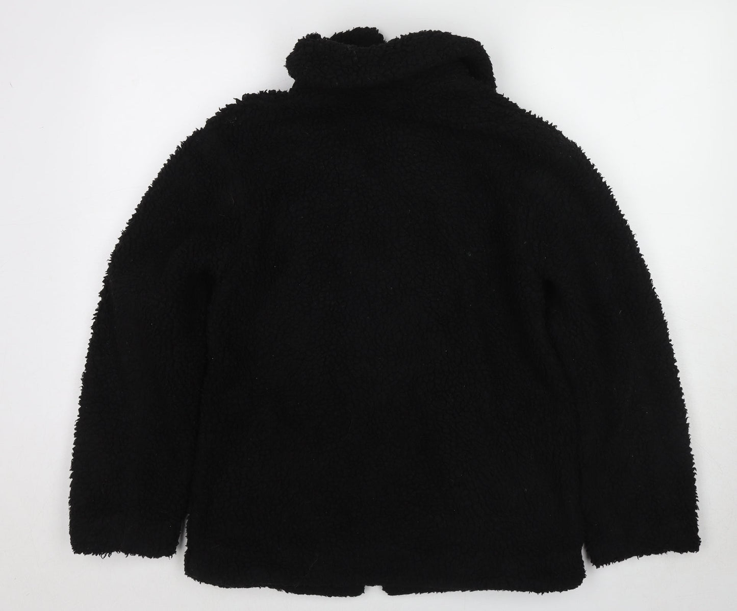 Topshop Womens Black Jacket Size 6 Zip - Teddy Bear Style