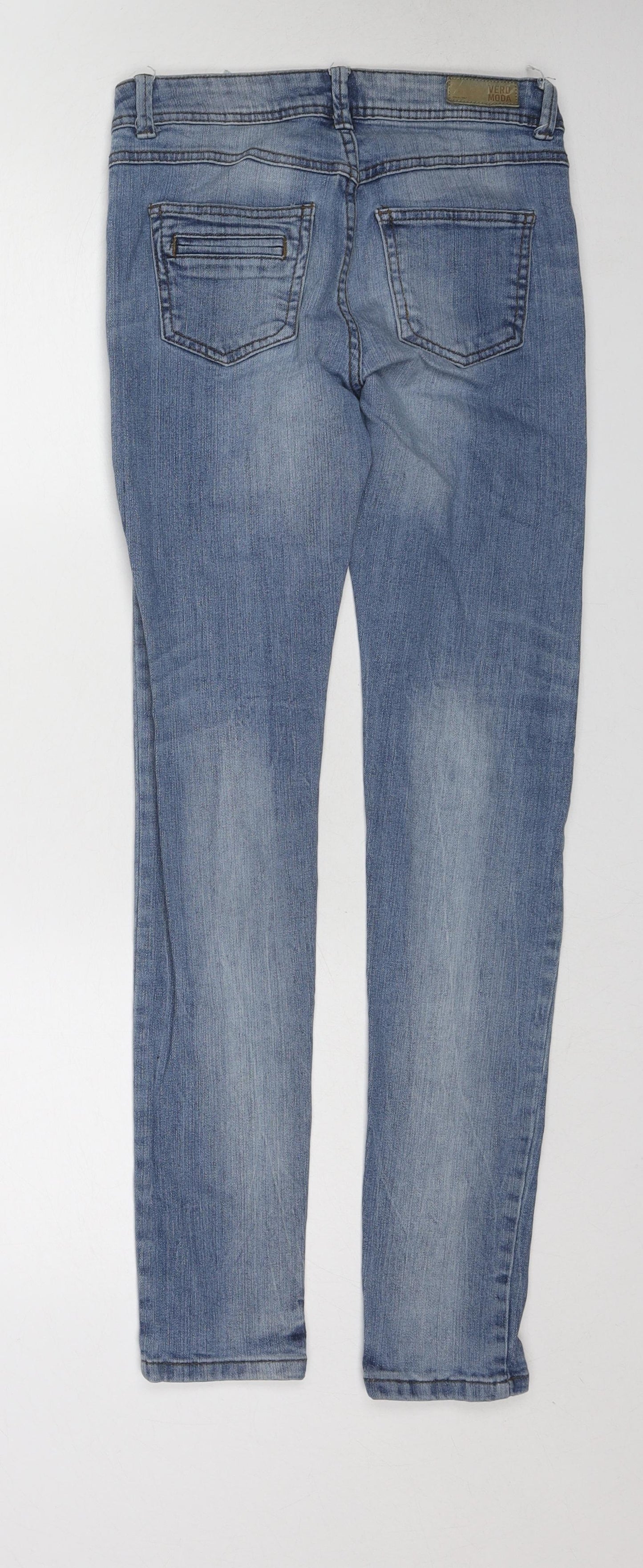 VERO MODA Womens Blue Cotton Skinny Jeans Size 25 in Regular Zip