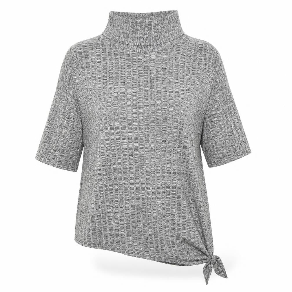 Apricot Womens Grey Geometric Polyester Basic Blouse Size 10 Roll Neck
