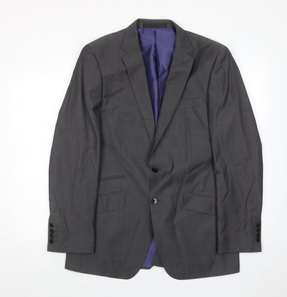 Additional front view of Autograph men’s grey wool jacket suit jacket, size 40, regular