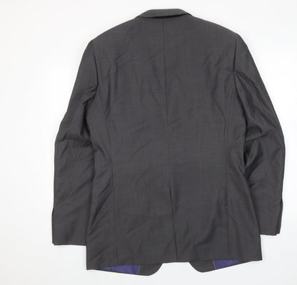 Back view of Autograph men’s grey wool jacket suit jacket, size 40, regular