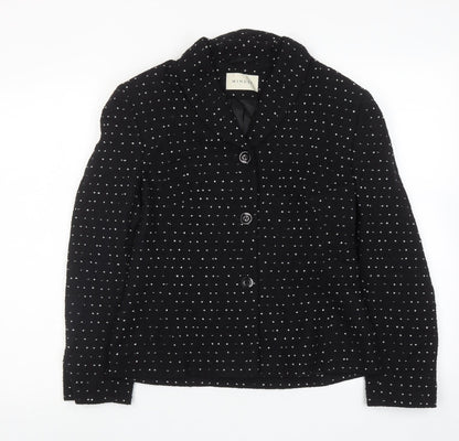 Minuet Womens Black Polka Dot Jacket Size 10 Button