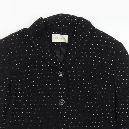 Minuet Womens Black Polka Dot Jacket Size 10 Button