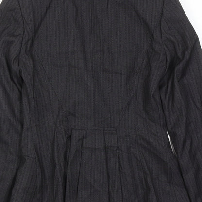 Next Womens Grey Striped Polyester Jacket Suit Jacket Size 6