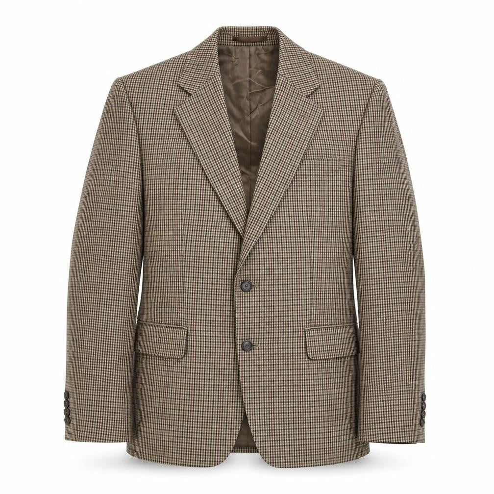 Mr Harry Mens Brown Geometric Polyester Jacket Blazer Size 40 Regular
