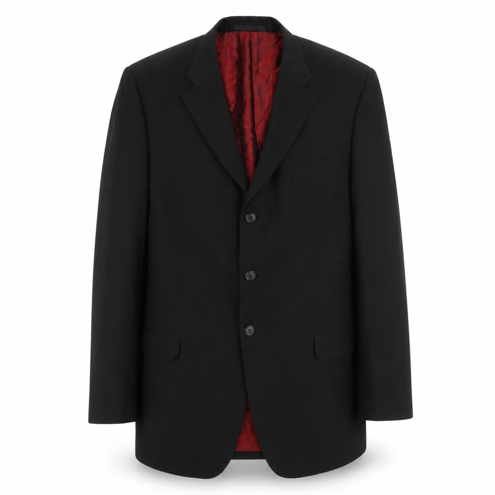 Kartell Mens Black Wool Jacket Suit Jacket Size 44 Regular
