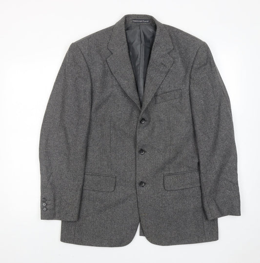Greenwoods Mens Grey Wool Jacket Suit Jacket Size 38 Regular