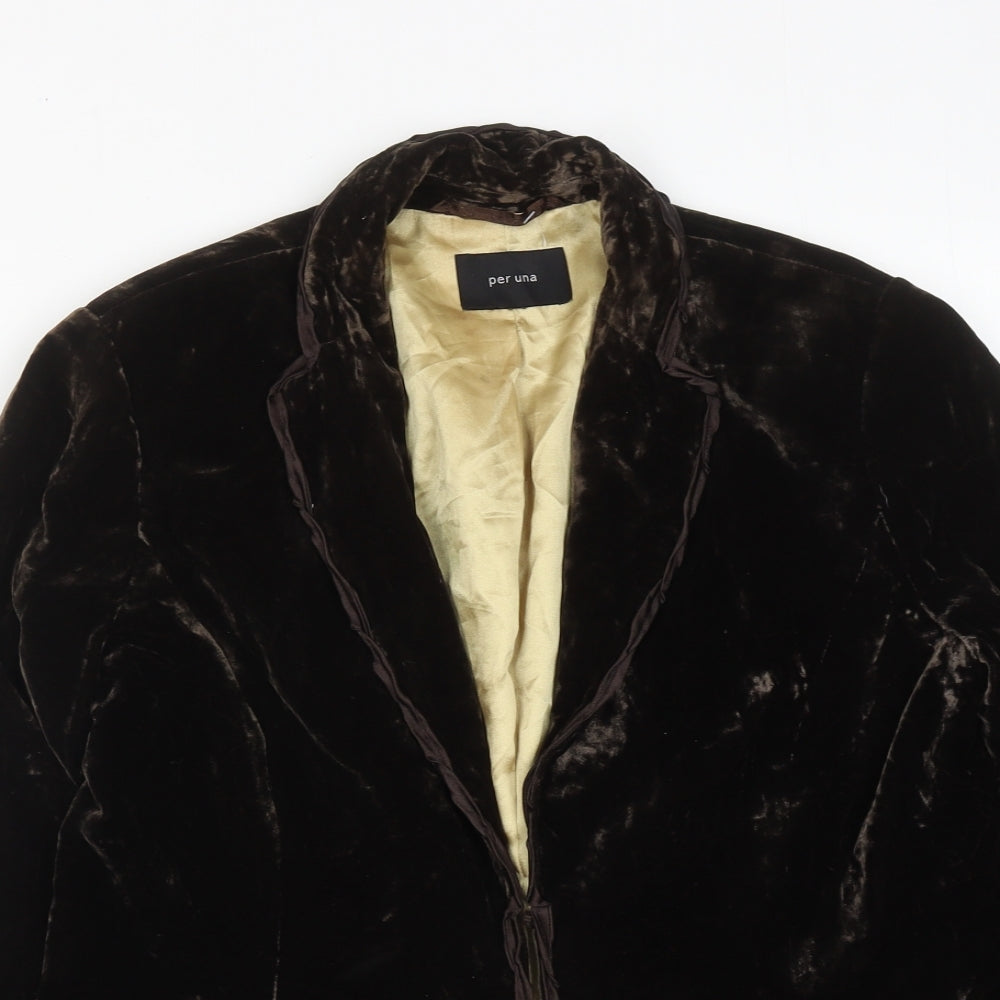 Per Una Womens Brown Jacket Size 14 Button