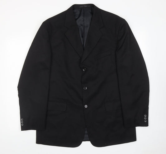 Zantos Mens Black Polyester Jacket Suit Jacket Size 42 Regular