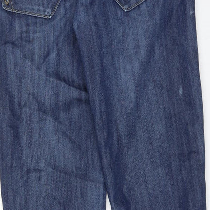 Crafted Womens Blue Cotton Tapered Jeans Size 34 in Regular Zip