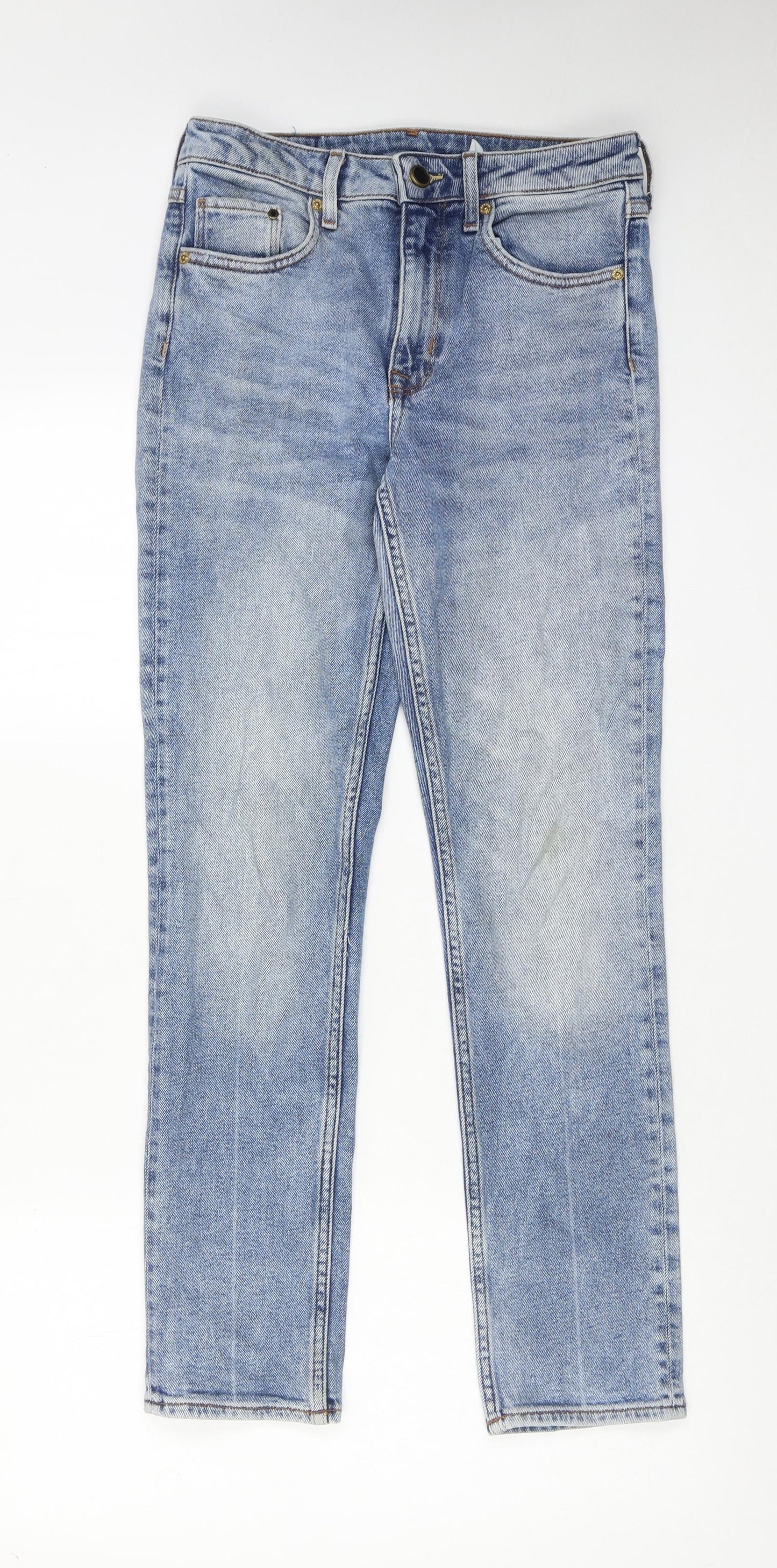 H&M Womens Blue Cotton Skinny Jeans Size 27 in Regular Zip