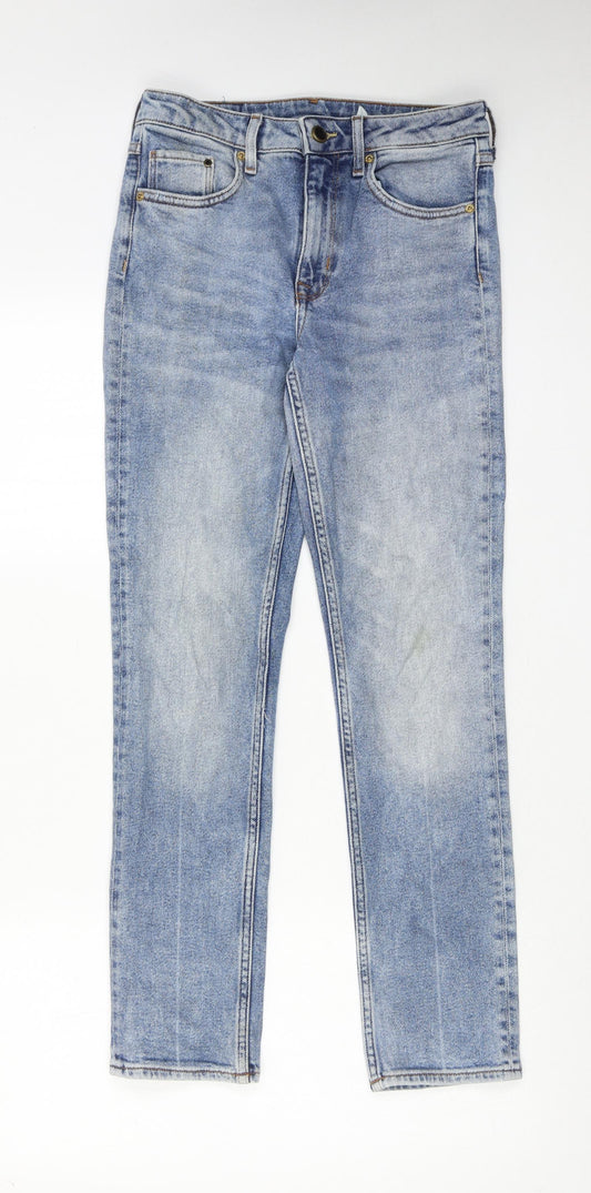 H&M Womens Blue Cotton Skinny Jeans Size 27 in Regular Zip