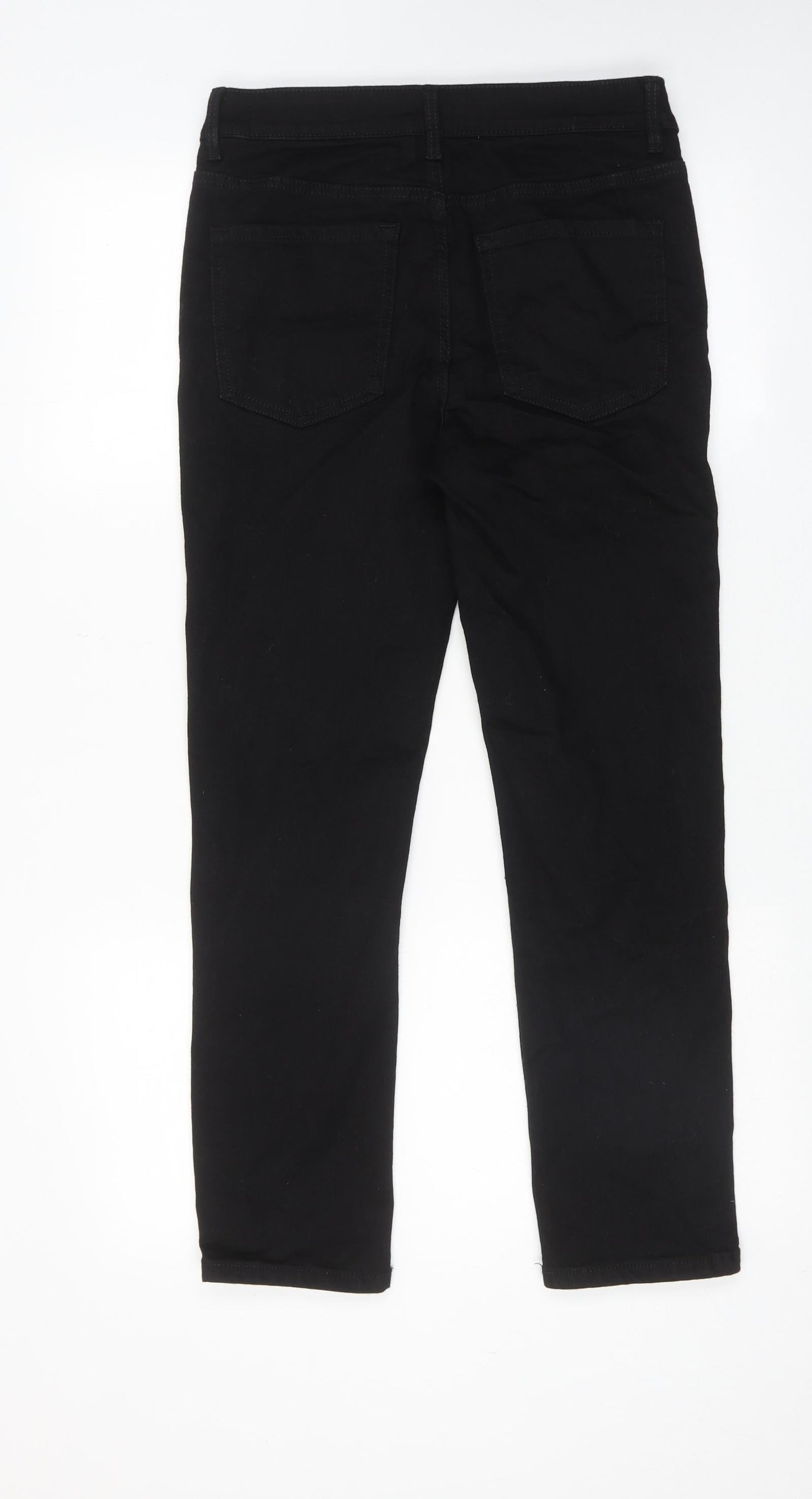 Marks and Spencer Womens Blue Cotton Straight Jeans Size 10 Slim Zip