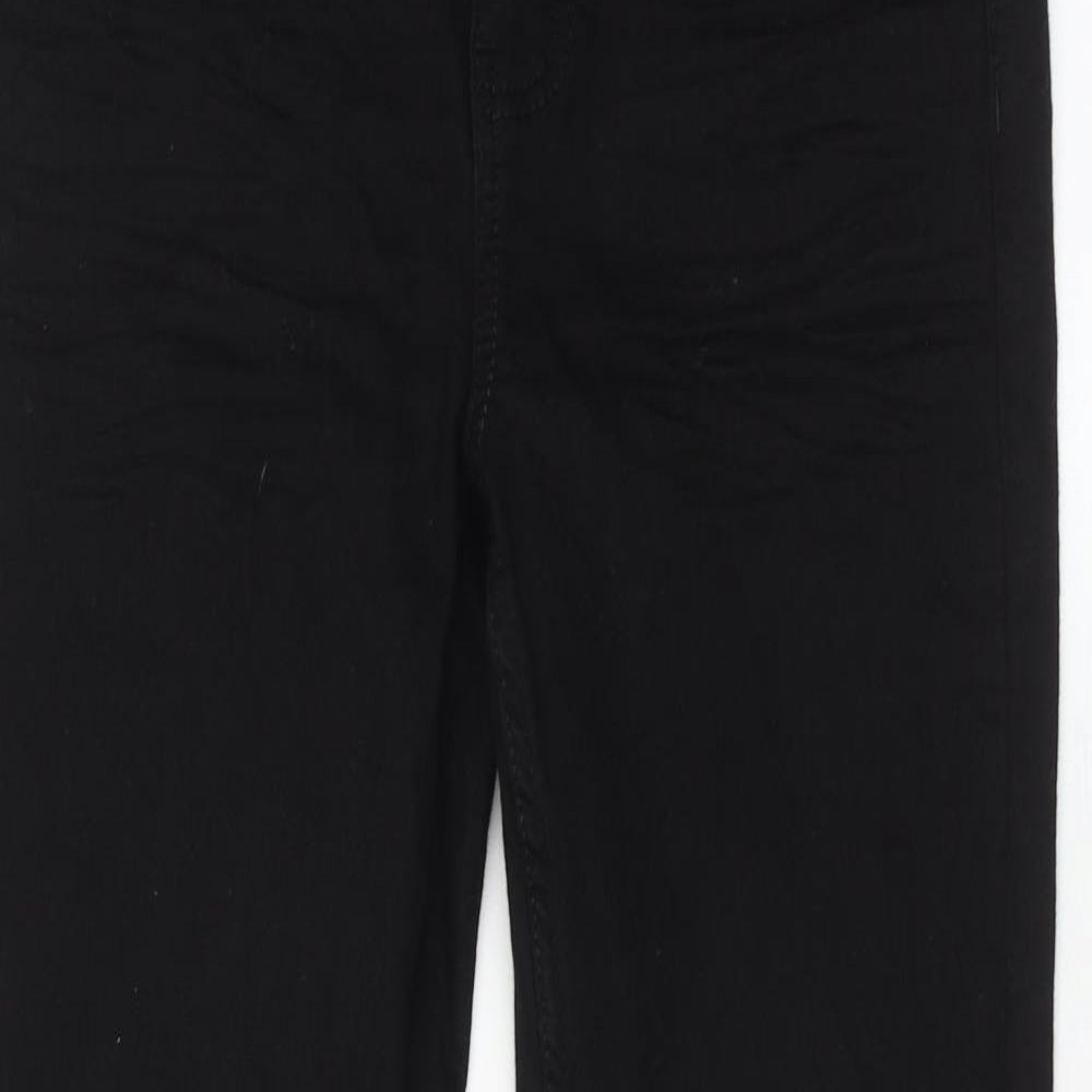 Marks and Spencer Womens Blue Cotton Straight Jeans Size 10 Slim Zip