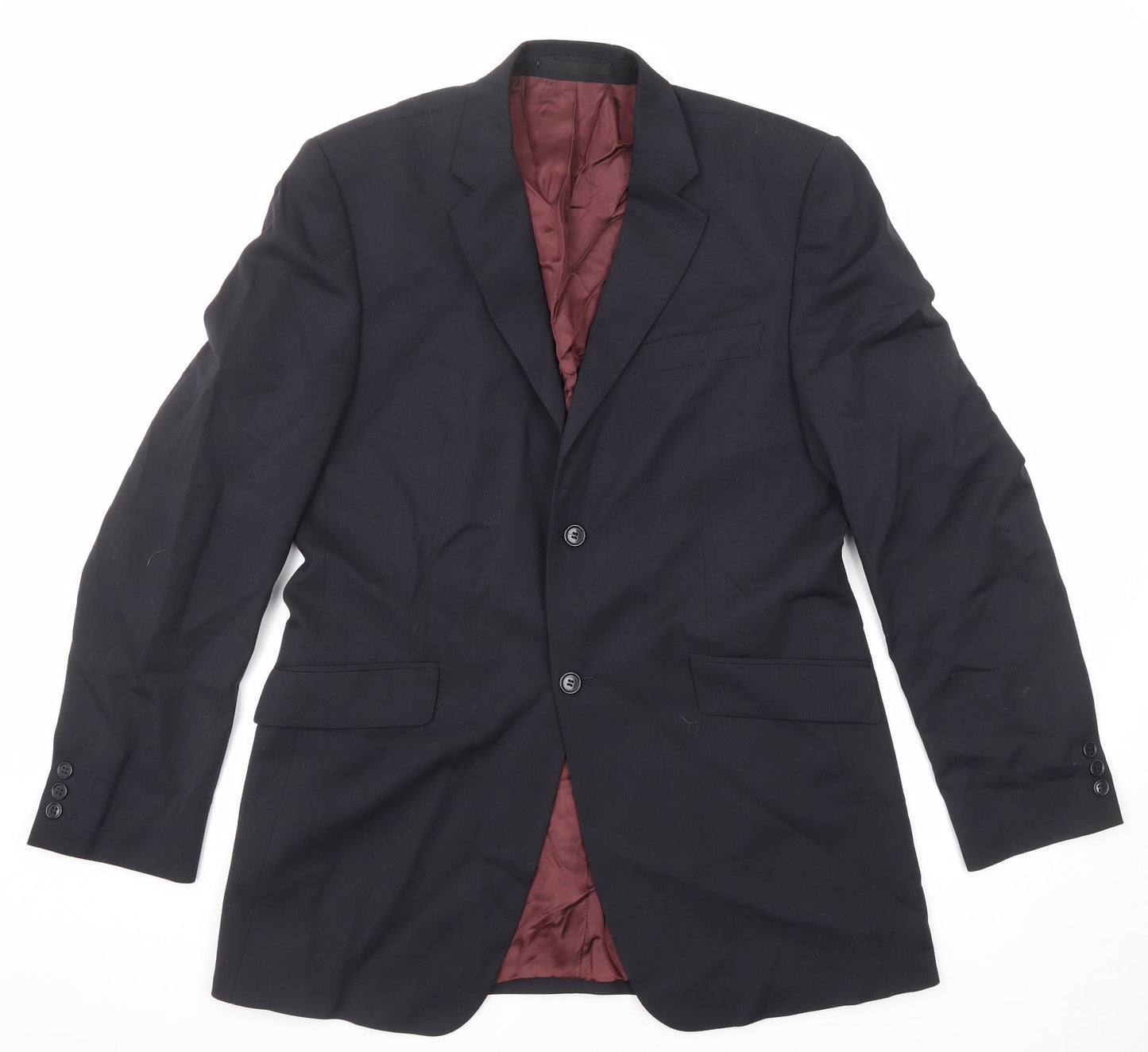 Burton Mens Blue Polyester Jacket Suit Jacket Size 40 Regular