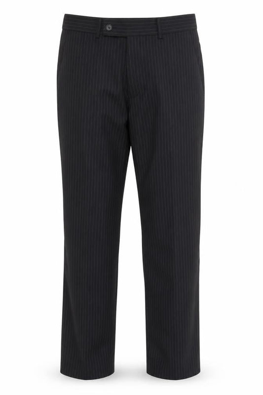 Burton Mens Black Striped Polyester Dress Pants Trousers Size 32 in Regular Zip