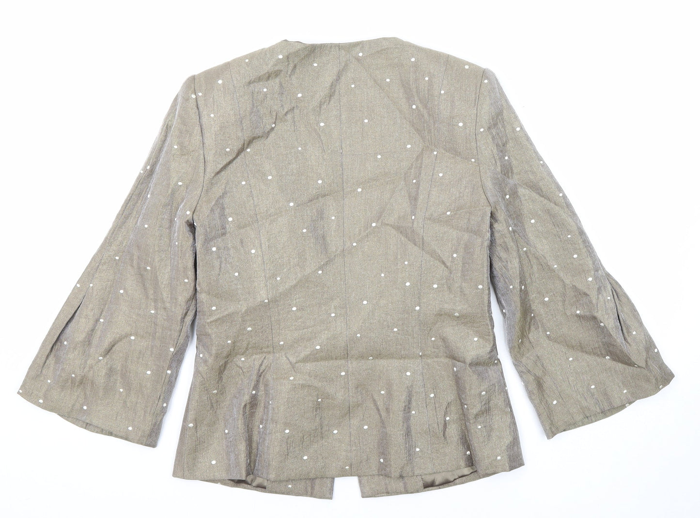 Gina Bacconi Womens Green Jacket Blazer Size 10 Hook & Eye