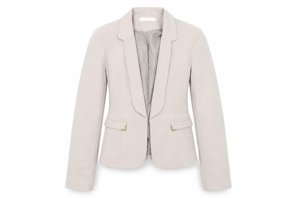 Queen Daaka Womens Beige Polyester Jacket Blazer Size L