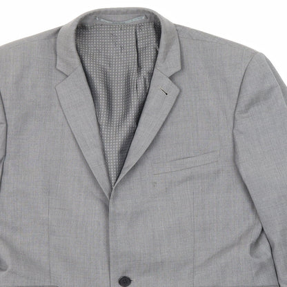 Next Mens Grey Wool Jacket Blazer Size 40 Regular