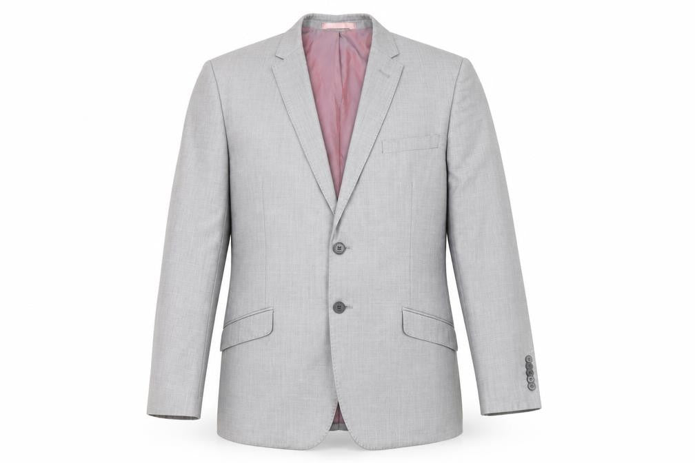 Butler & Webb Mens Grey Polyester Jacket Suit Jacket Size 40 Regular - Five-Button Sleeve