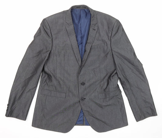 NEXT Mens Grey Polyester Jacket Suit Jacket Size 42 Regular