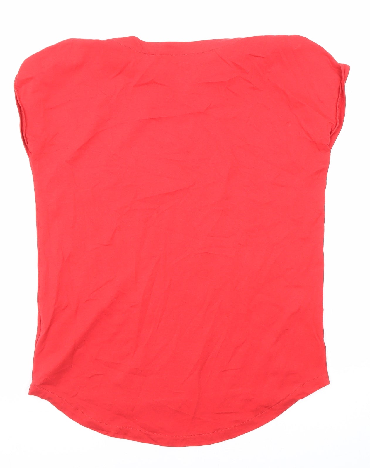 NEXT Womens Red Cotton Basic T-Shirt Size 6 Round Neck