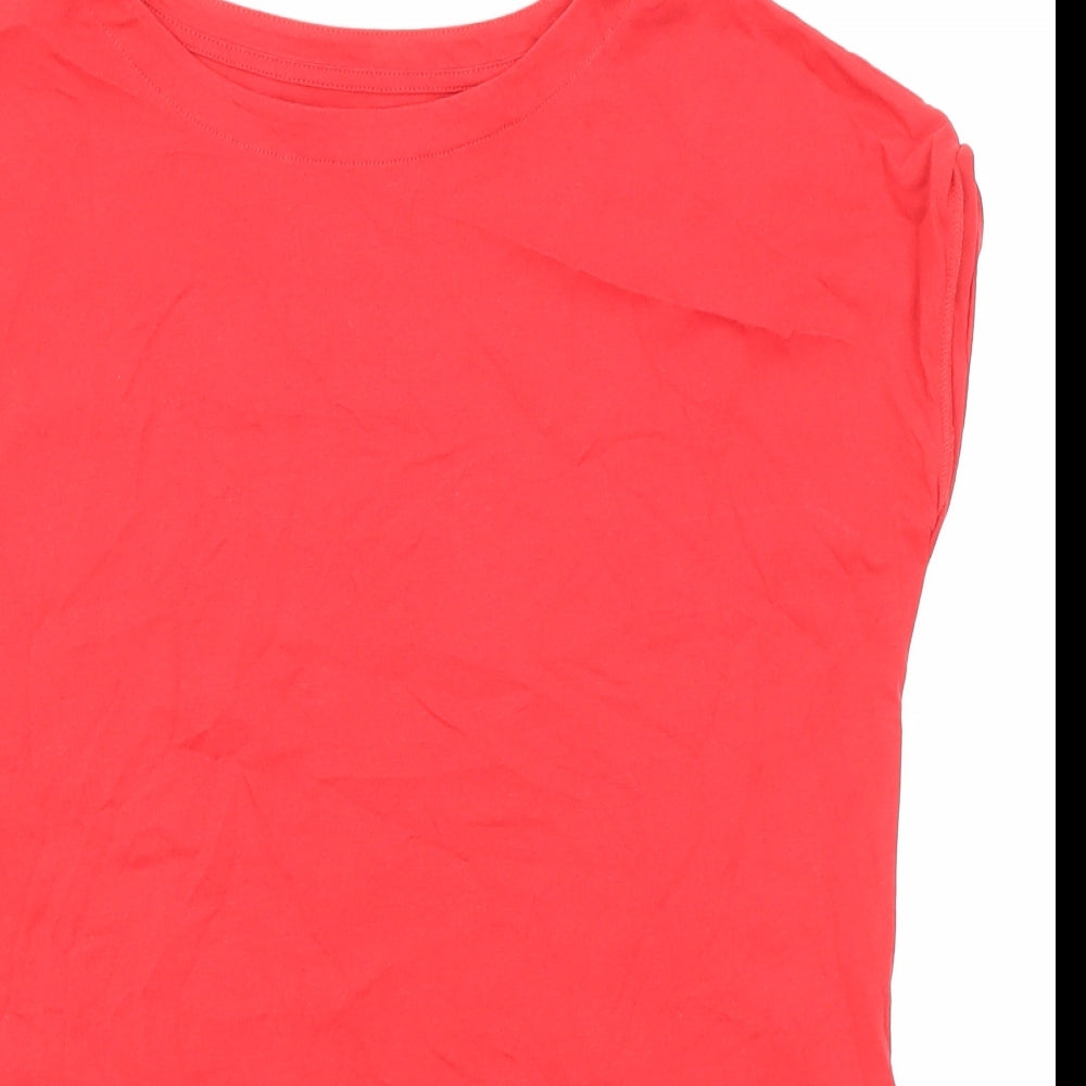 NEXT Womens Red Cotton Basic T-Shirt Size 6 Round Neck