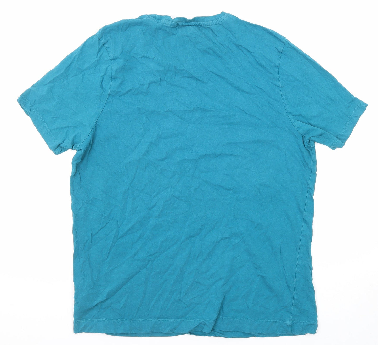 Slazenger Womens Blue Cotton Basic T-Shirt Size M Round Neck