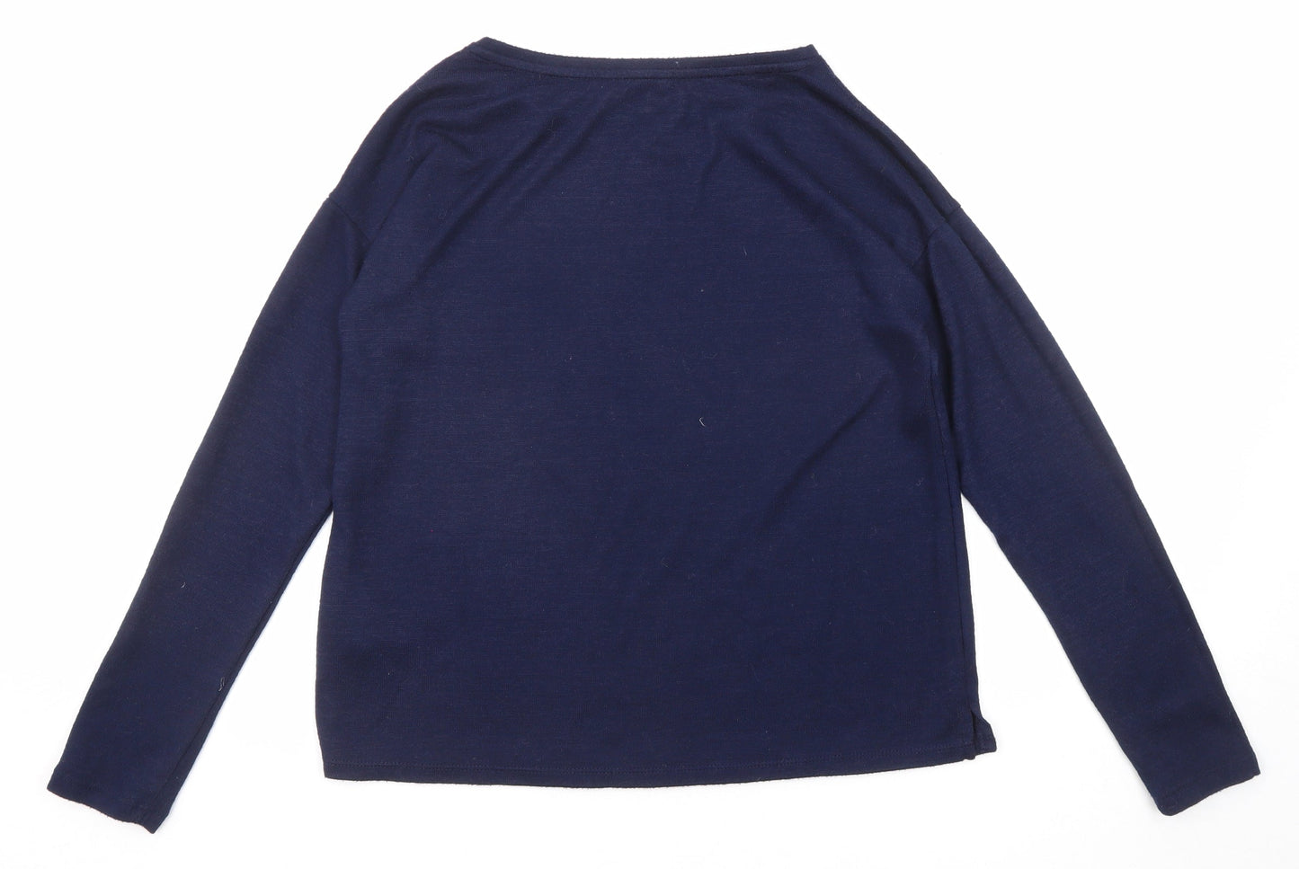 Springfield Womens Blue Round Neck Polyester Pullover Jumper Size M