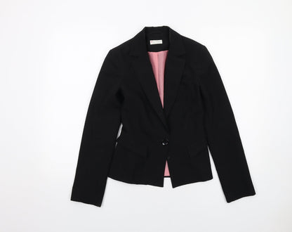 Additional front view of Miss Selfridge women’s black polyester jacket blazer, size UK 6